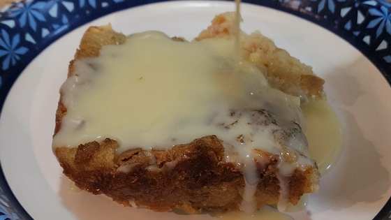 Smoked Bread Pudding with a White Chocolate Bourbon Sauce Smoked Bread Pudding with a White Chocolate Bourbon Sauce
