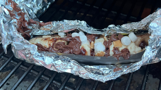 Smoked Banana Stuffed with Marshmallows & Chocolate Smoked Banana Stuffed with Marshmallows & Chocolate